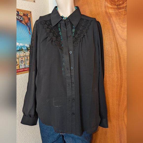 Sheer Button Up - Picture 4 of 5